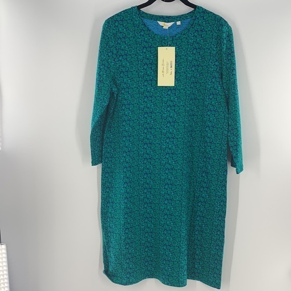 BODEN JERSEY SHIFT COTTON PAJAMAS LOUNGE DRESS FLORAL 8 - Picture 1 of 5
